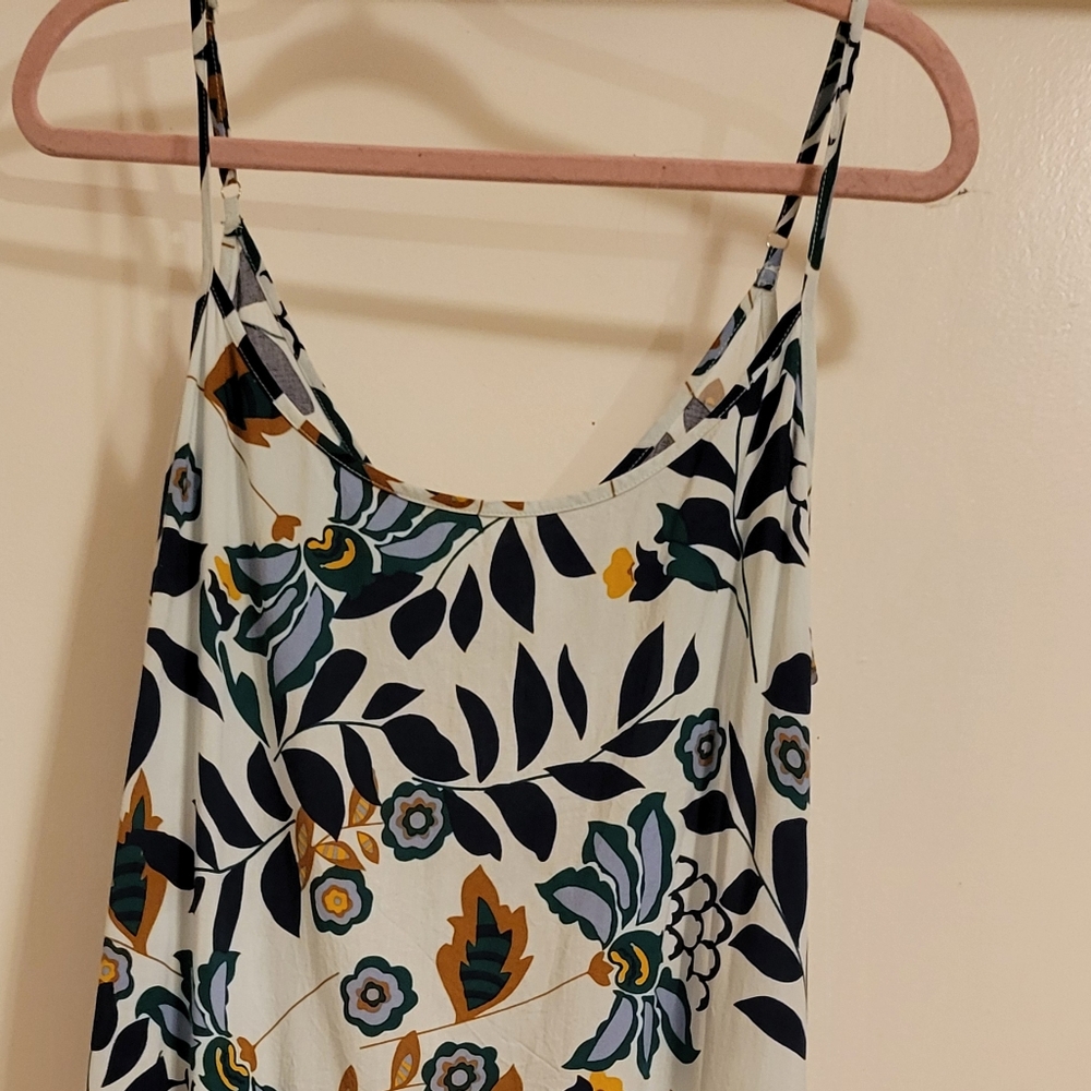 MSBasic Dress Women  Blue Floral Print  Sleeveless Size XL